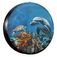 thumbnail image 1 of KAKALAD Ocean Sea Animal Turtle Dolphin 05 Spare Tire Cover Universal Vehicle Accessories Buckle Car Tools 15”in, 1 of 6