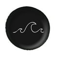 thumbnail image 1 of KAKALAD Ocean Wave Black Spare Tire Cover PVC Leather Universal Vehicle Accessories Buckle Car Tools 15”in, 1 of 4