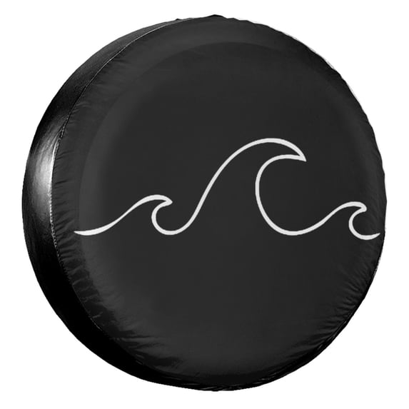 KAKALAD Ocean wave Spare Tire Cover Universal Vehicle Accessories Buckle Car Tools 14”in