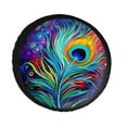 thumbnail image 1 of KAKALAD Peacock Feather 01 Spare Tire Cover PVC Leather Universal Vehicle Accessories Buckle Car Tools 16”in, 1 of 4
