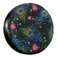 thumbnail image 1 of KAKALAD Peacock feather roses flowers Spare Tire Cover Weatherproof Universal Vehicle Accessories 15 Inch, 1 of 7