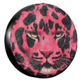 thumbnail image 1 of KAKALAD Pink Leopard Cheetah Print Spare Tire Cover Universal Vehicle Accessories Buckle Car Tools 17”in, 1 of 6
