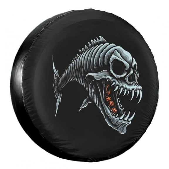 KAKALAD Skull Fish 01 Spare Tire Cover Weatherproof Universal Accessories 14 Inch