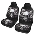 thumbnail image 1 of KAKALAD Skull Rose Flower 03 Car Seat Covers Set Vehicle Front Seats Protector 2 Pcs, 1 of 9