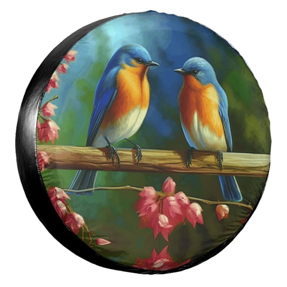 KAKALAD Spring Bird 01 Spare Tire Cover Universal Vehicle Accessories Buckle Car Tools 14”in