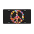 thumbnail image 1 of KAKALAD Spring Peace Sign Flower Symbol 01 Aluminum Universal Car Vehicles License Plate 6" x 12" (4 Holes), 1 of 9