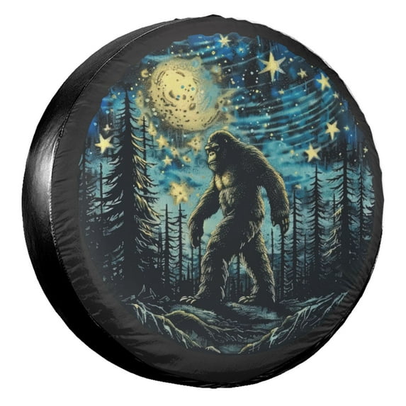 KAKALAD Starry Gorilla Night Walking Camping Hiking 03 Spare Tire Cover Universal Car Vehicle Tools For Rv SUV Truck Camper Travel Trailer Accessories Buckle 14” Inch