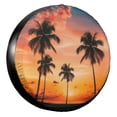 thumbnail image 1 of KAKALAD Sunset Palm Trees 06 Spare Tire Cover Universal Vehicle Accessories Buckle Car Tools 15”in, 1 of 6