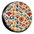 thumbnail image 1 of KAKALAD Surreal 70s Retro Psychedelic Floral Pattern 01 Spare Tire Cover Universal Vehicle Accessories Buckle Car Tools 14”in, 1 of 6