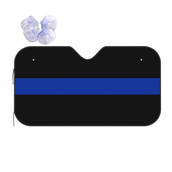 KAKALAD Thin Blue Line 002 Universal Windshield Car Sun Shades Accordion Folding Auto Aluminum Sunshade 51"x 27.5"