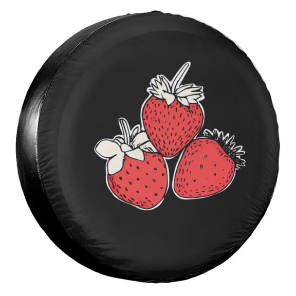 KAKALAD Three Strawberries Spare Tire Cover Universal Vehicle Accessories Buckle Car Tools 17”in
