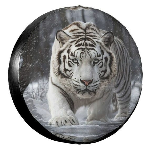 KAKALAD Tiger Snow Spare Tire Cover Universal Vehicle Accessories Buckle Car Tools 14”in
