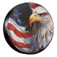 thumbnail image 1 of KAKALAD USA Patriotic American Flag Eagle Spare Tire Cover Universal Vehicle Accessories Buckle Car Tools 16”in, 1 of 6