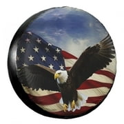 KAKALAD Usa Patriotic American Eagle Flag 01 Spare Tire Cover Weatherproof Universal Accessories 14 Inch