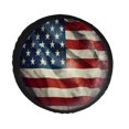 thumbnail image 1 of KAKALAD Vintage American Flag US Stars And Red Stripe 03 Spare Tire Cover PVC Leather Wheel Protectors Universal Dust-Proof for Trailer Rv SUV Truck Camper Travel Trailer Accessories 14 ” Inch, 1 of 4