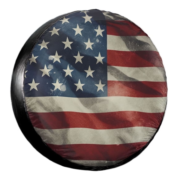 KAKALAD Vintage American Flag Us Stars And Red Stripe 03 Spare Tire Cover Weatherproof Universal Vehicle Accessories 16 Inch