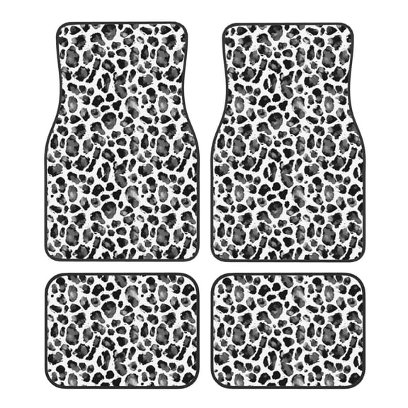 KAKALAD Watercolor Leopard Print 01 Car Floor Mats 4PC Set Carpet Protection, Universal Fit for Car SUV VA & Truck, Vehicle Front & Rear