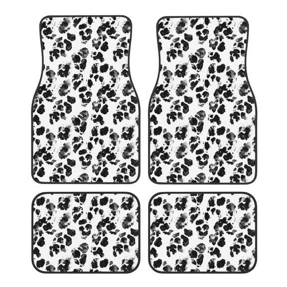 KAKALAD Watercolor Leopard Print 02 Car Floor Mats 4PC Set Carpet Protection, Universal Fit for Car SUV VA & Truck, Vehicle Front & Rear