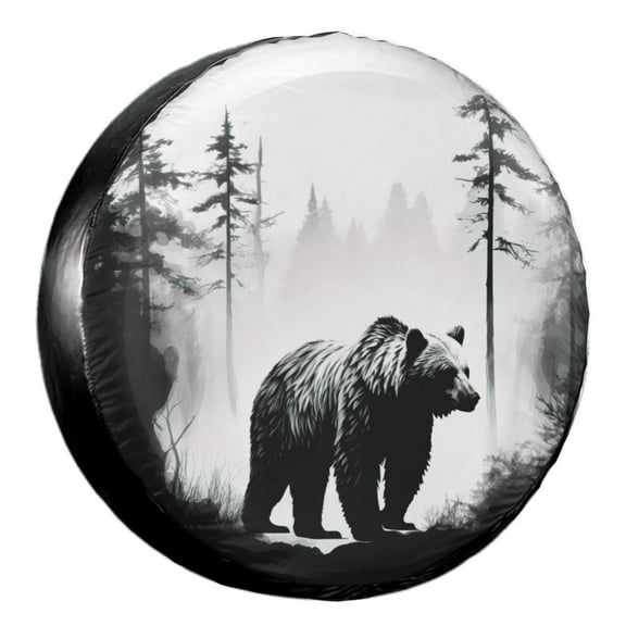 KAKALAD Woods Forests Bear 06 Spare Tire Cover Weatherproof Universal Vehicle Accessories 14 Inch