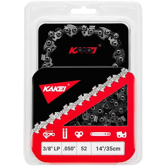 KAKEI 14 Inch Chainsaw Chain 3/8" LP Pitch .050" Gauge 52 Drive Links Fits Husqvarna 120, Echo CS-310, Ryobi RY3714 and More- S52 (1 Chain)