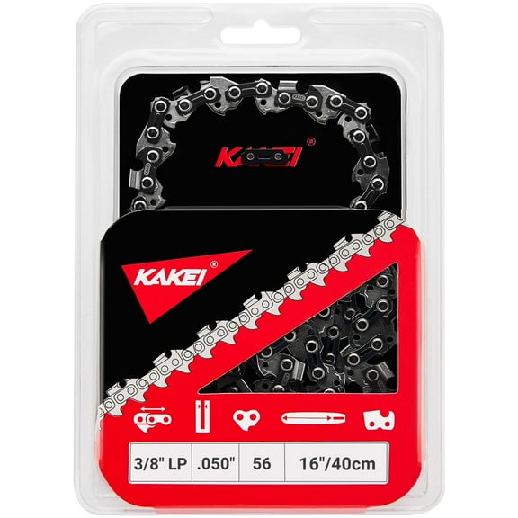 KAKEI 16 Inch Chainsaw Chain 3/8" LP Pitch .050" Gauge 56 Drive Links Fits Craftsman, Poulan, Ryobi, Echo, Greenworks and More- S56 (1 Chain)