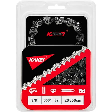 KAKEI 20 Inch Chainsaw Chain 3/8" Pitch .050" Gauge 72 Drive Links- 33RS 72 Fits MS311 MS391, Husqvarna 455 (Rancher), 460 (Rancher), Poulan Pro and More- E72 (1 Chain)