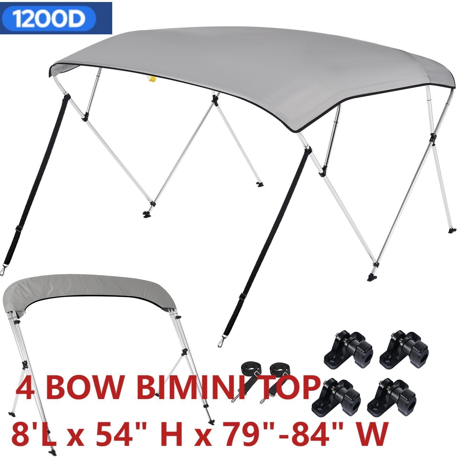 KAKIT 3 4 Bow Bimini Tops for Boats 1200D Oxford Boat Canopy Includes ...