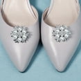 thumbnail image 1 of KAKOWELY 1 Pair Shoe Clips Pearl Silver Rhinestones Imitation Pearl for High Heeled Shoes 1.4x1.4in, 1 of 8
