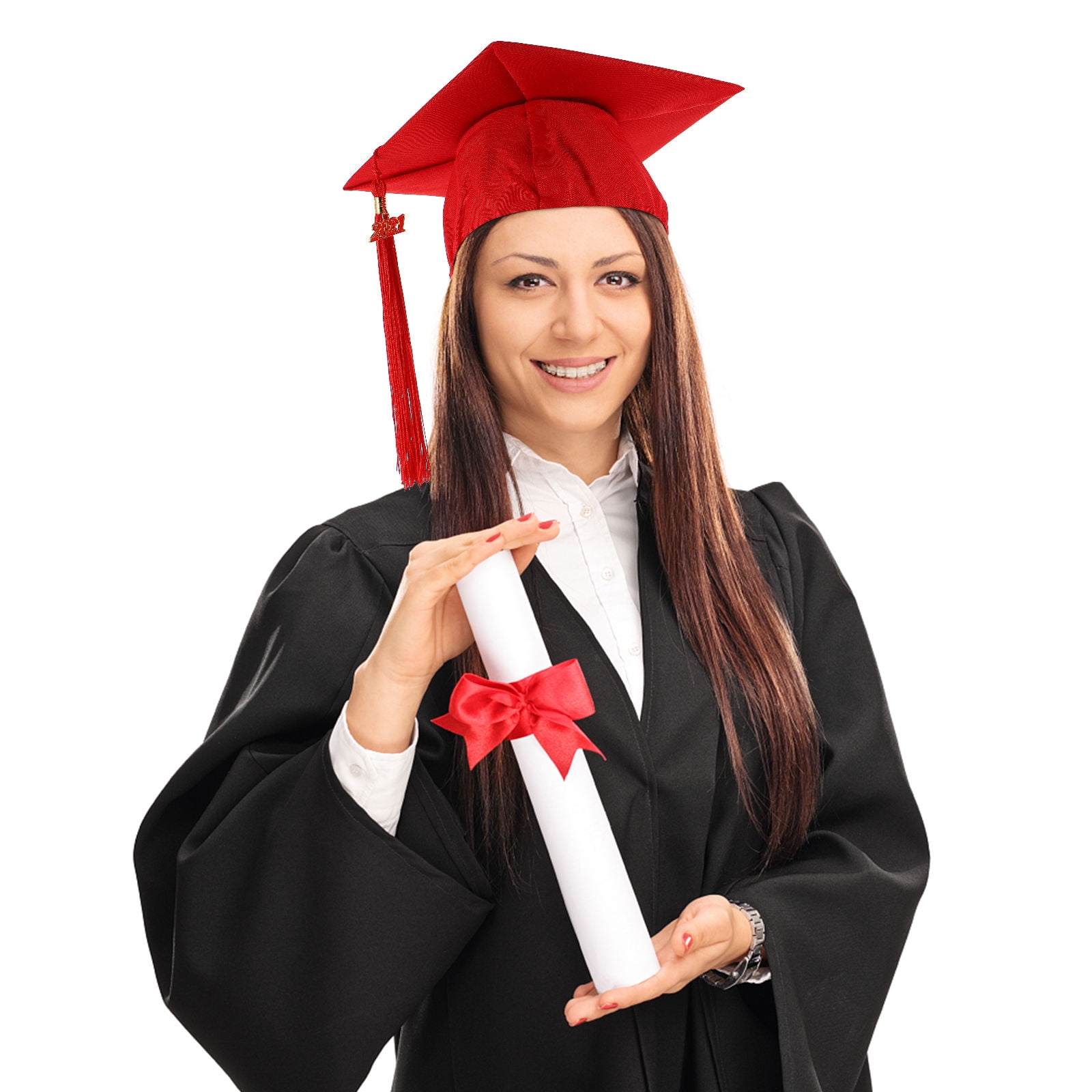 KAKOWELY Graduation Cap Red Adjustable Grad Cap 1 .1x9.1x4.7in ...