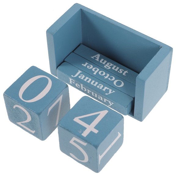 KAKOWELY Rustic Decorative Desktop Perpetual Calendar, Compact 3.7x2.0x1.6in, Vintage Style Home Office Desk Accessory