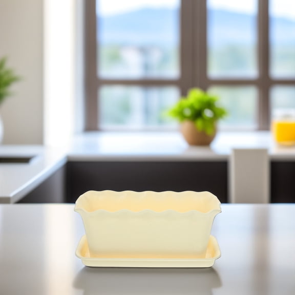 KAKOWELY Flower Planting Holder Planting Pot Simple Design Rectangular 1 Set Small Size