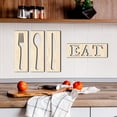 thumbnail image 1 of KAKOWELY Eat Sign Wooden Tableware Wall Decor Light Yellow 1 Set 11.8X3.9X0.2In, 1 of 8