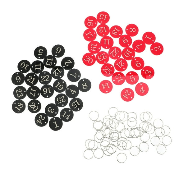KAKOWELY 1 Set Number Tags with Ring Engraving for Swimming Pool Use 3.5X1.4in