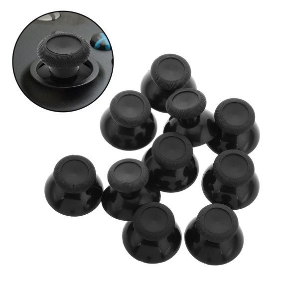 KAKOWELY 10 Pcs Analog Thumb Grip Cap Silicone Black Controller Protection for Gamers