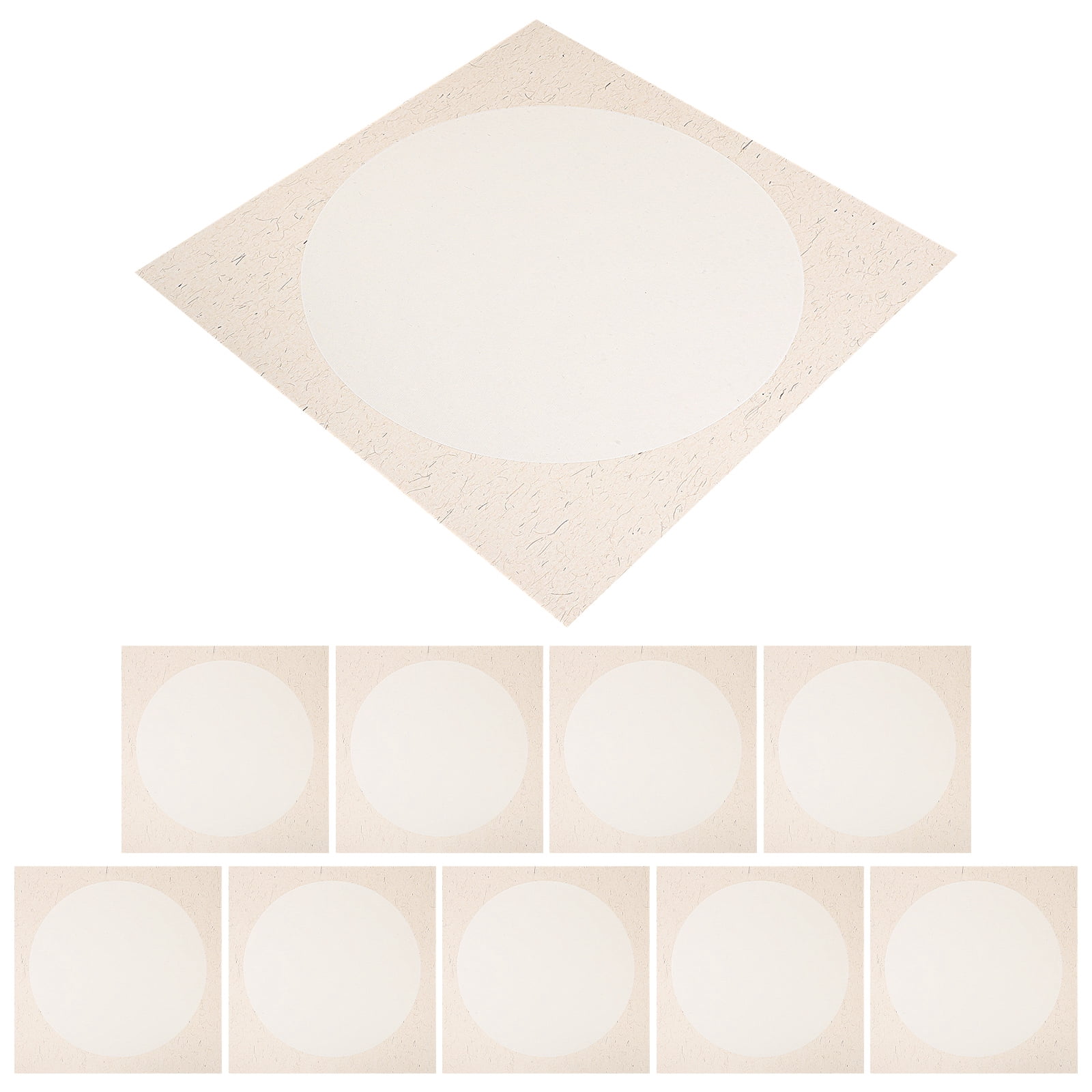 KAKOWELY 10 Sheets Rice Paper for Crafts Beige Round Art Work Hanging Certified