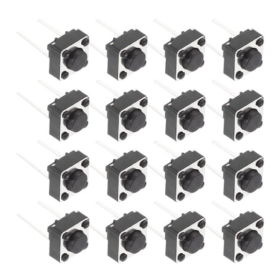 KAKOWELY 100Pcs Black Tactile Switches Push Button Momentary Replacement for Pcb with Sensitive Trigger