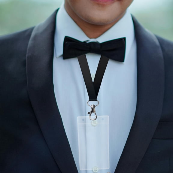 KAKOWELY 10Pack Transparent PVC Badge Protector with ID Protection for Professional Settings 4.5x2.6in