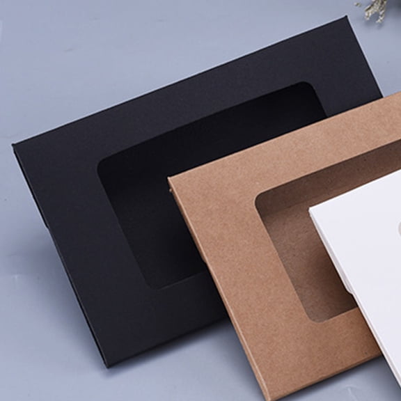 KAKOWELY 10Pcs Black Paper Envelope Boxes for Mailing Letters and Postcard Storage