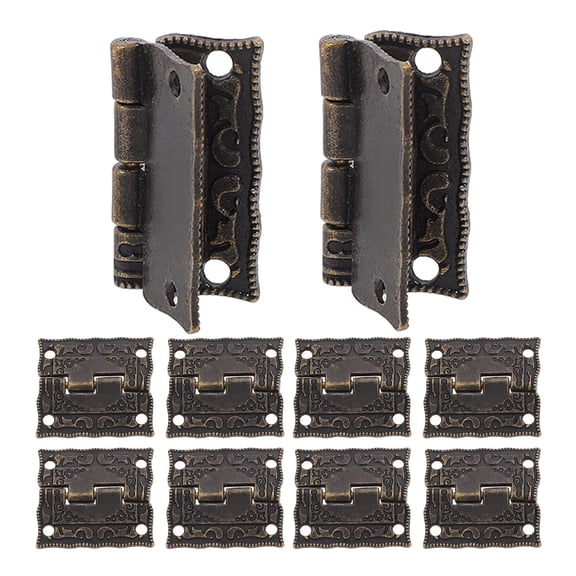 KAKOWELY 10Pcs Black Vintage Door Hinges for Wood Boxes and Cabinets with Durable Finish