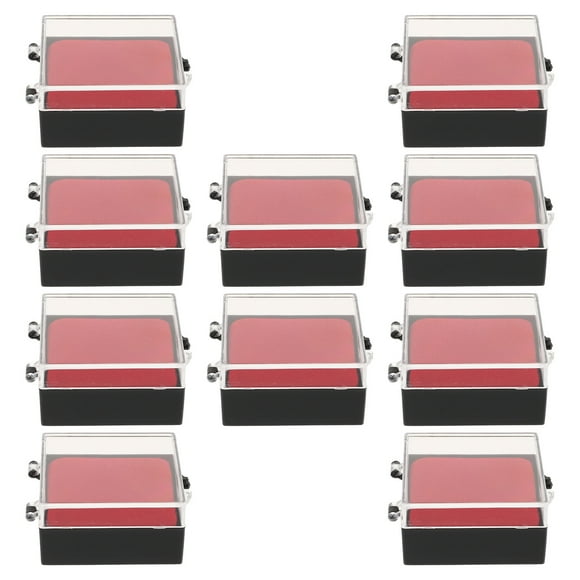 10Pcs Ring Display Case Simple and Fashionable Design Transparent Red Flocking 5.9X4.7X2.6In