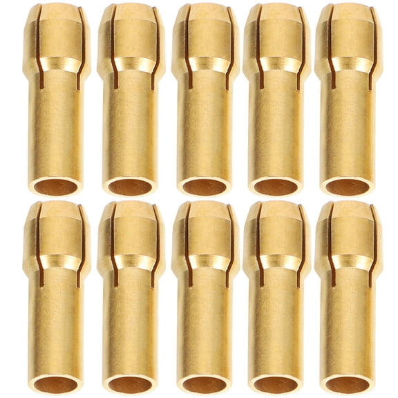 KAKOWELY 10Pcs Rotary Tool Brass Collet for Electric Grinders Practical Design 0.67X0.20X0.20In
