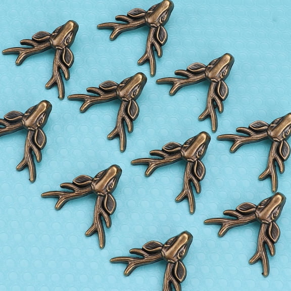 KAKOWELY 10Sets Unique Alloy Snap Button Fastener Buckle Set Dark Brown Retro Deer Style for Craft Projects