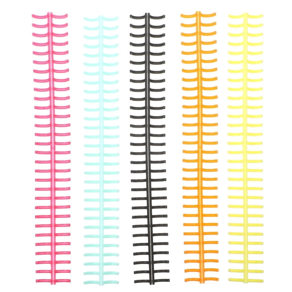 KAKOWELY 11Pc Flexible Plastic Binding Spirals Multi Color Notebook Coils for Office Use