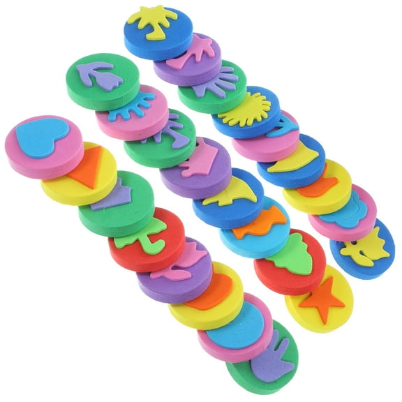 KAKOWELY Paint Supplies For Kids Sponge Stamps Letter Shapes Assorted Color 36Pcs 1.5in