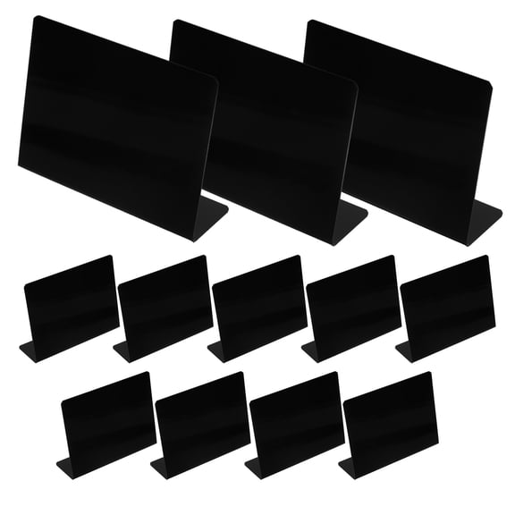 KAKOWELY 12Pcs Mini Chalkboards Sign Black PVC Reusable Location Cards for Weddings