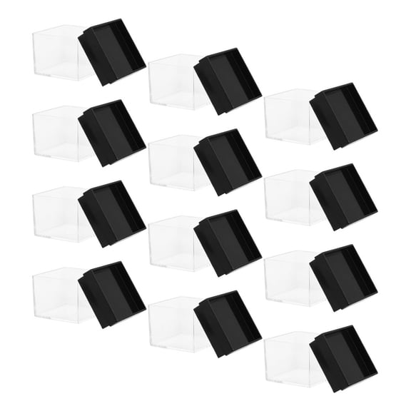 KAKOWELY 12Pcs Transparent Specimen Storage Box Plastic Display Case for Mineral Sample Storage