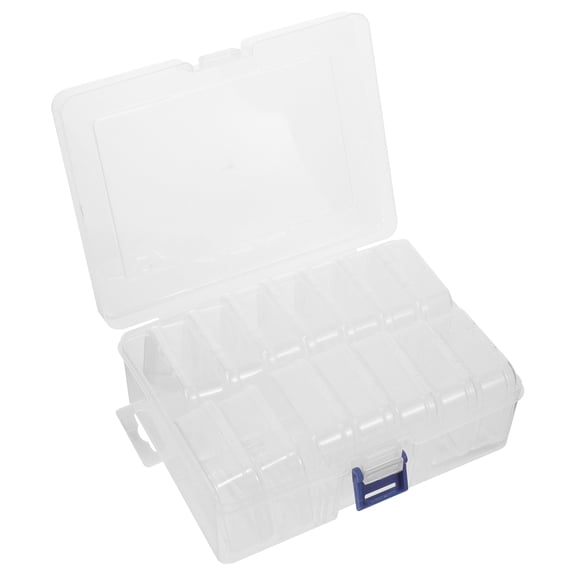 KAKOWELY 14 Mini Boxes for Beads Organizing Box with Lids Clear Plastic Square Containers