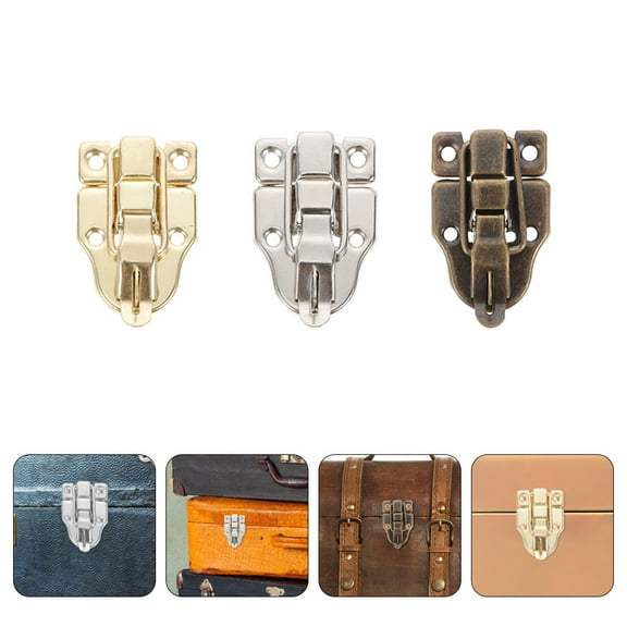 KAKOWELY 15Pcs Anti Rattle Latch Hasp Jewelry Case Hasp Lock Iron for Decorative Use 6.20X4.00X1.50CM