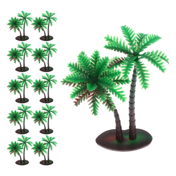 KAKOWELY 15Pcs Versatile Artificial Palm Trees for Craft Projects Cake Toppers and Tropical Themed Parties