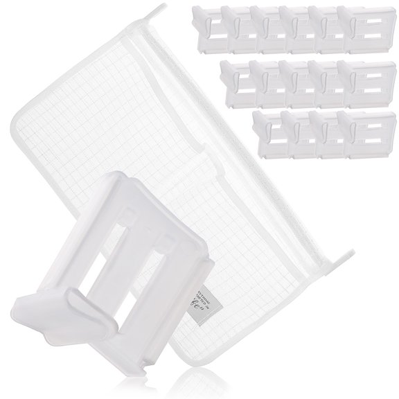 KAKOWELY 16Pcs Fridge Partition Refrigerator Interior Accessories Mesh Cloth Space Saving 5.38X8.65X0.51in